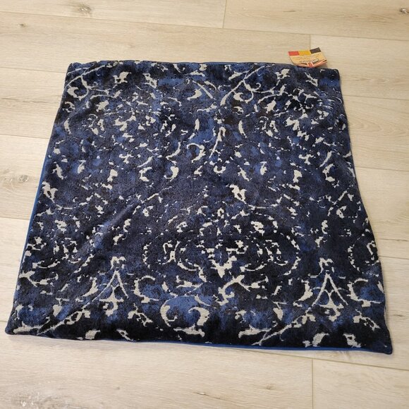 Luxery Belgian Fabric Caldeira Blue Velvet Square Pillow Cover Made in U.K. - Picture 1 of 5